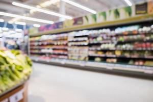 Supermarket grocery store blur background photo