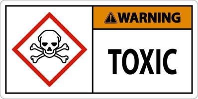 Warning Toxic GHS Sign On White Background vector
