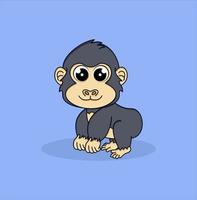 cute gorilla animal cartoon character vector