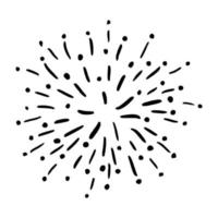 Retro doodle sunburst vector icon. Hand drawn explosion design element.