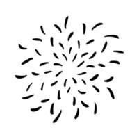 Retro doodle sunburst vector icon. Hand drawn explosion design element.