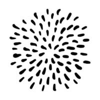 Retro doodle sunburst vector icon. Hand drawn explosion design element.