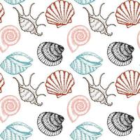 Hand drawn sea fishes seamless background. Surface pattern for textile, wallpaper and wrapping. vector