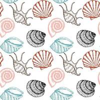 Hand drawn sea fishes seamless background. Surface pattern for textile, wallpaper and wrapping. vector