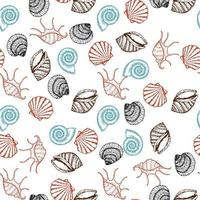fondo transparente de peces de mar dibujados a mano. patrón de superficie para textiles, papel tapiz y envoltura. vector
