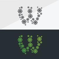 Snowflake alphabet vector design Christmas icon logo snow Snowflake simple color line icons snow vector