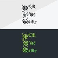 Snowflake alphabet vector design Christmas icon logo snow Snowflake simple color line icons snow vector