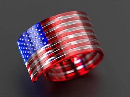 waving us america states flag 4th july independence day in 3d render photo