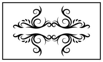 vintage ornament, black and white, border vector