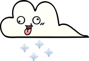 nube de nieve de dibujos animados sombreado degradado vector