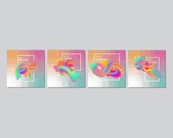 vector element abstract background poster with bright pastel color combination