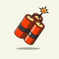 dynamite on fire icon vector illustration isolated object