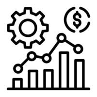 A scalable linear icon of financial analysis vector