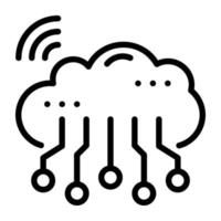 A well-designed linear icon of cloud hosting vector