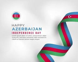 feliz celebración del día de la independencia de azerbaiyán ilustración de diseño vectorial. plantilla para poster, pancarta, publicidad, tarjeta de felicitación o elemento de diseño de impresión vector