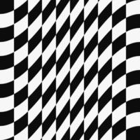 Warped Checkers Background Design. Black And White Rising Checkered Seamless Pattern. Modern Distorted Dynamic Texture for Digital, Print And Web Design. vector