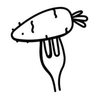 Carrot doodle icon is ready for premium use vector