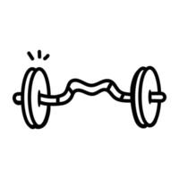 Workout accessory, sketchy icon of weight vector