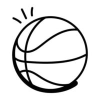 Doodle icon of basketball is handy and scalable vector