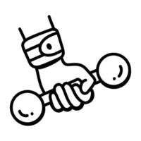 Handheld barbell, sketchy style icon with scalability vector