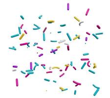 Illustration of the colorful sweet candy sprinkles on the white background photo