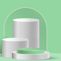3d podium summer for presentation vector