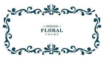 Ornamental decorative floral frame on white background vector