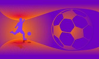 Balón de fútbol en la ilustración de vector de fondo degradado abstracto