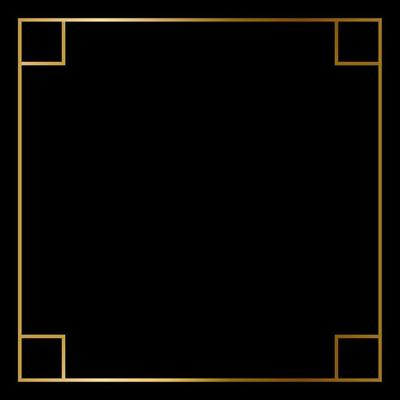 Square Golden Frame on The Black Background. EPS10