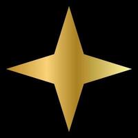 Golden Star on The Black Background. EPS10 vector