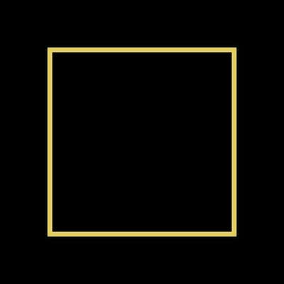 Square Golden Frame on The Black Background