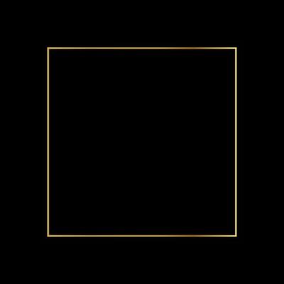 Square Golden Frame on The Black Background