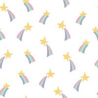 star, rainbow seamless pattern hand drawn. . wallpaper, wrapping paper, textile, background fairy tale nursery pastel cute vector