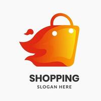 logotipo de la bolsa de compras. icono de la tienda. plantilla de símbolo de tienda en línea vector
