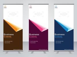 Business banner roll up set  standee banner template. vector