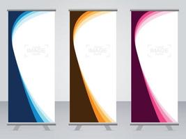 Business banner roll up set  standee banner template. vector