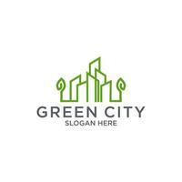 plantilla de diseño de logotipo de ciudad verde vector