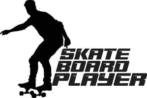 Skateboard player icon vector illustration, black colour.