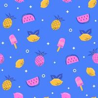 Multicoloured summer fruits seamless pattern for wallpaper, wrapping and textile vector