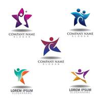 People combination Star concept logo inspiration design template vector