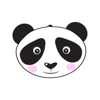 Sad panda face. Cute panda face. Vector illustration isolated on white background