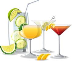 Cocktail in the glass on white background vector