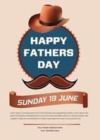 Happy Fathers Day Poster Design Template vector