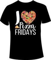 diseño de camiseta de pizza vector