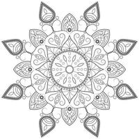 circular en forma de mandala para henna, mehndi, tatuajes, decoraciones. ornamento decorativo en estilo étnico oriental. página del libro para colorear. ilustración vectorial aislado sobre fondo blanco vector