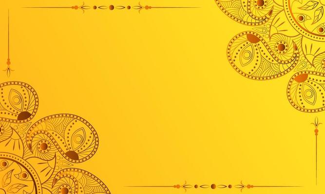 Bright decorative background with mandala pattern. Blank for postcard, invitation, banner with place for text. Vector illustration
