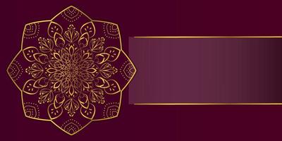 diseño para invitación, tarjeta de visita, tarjeta de felicitación, banner con lugar para texto. fondo de patrón islámico de estilo árabe arabesco dorado. mandala de lujo. ilustración vectorial vector