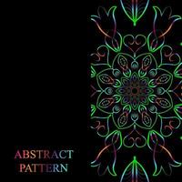 Vector Mandala template pattern on black background for card, poster, brochure, flyer, invitation etc.