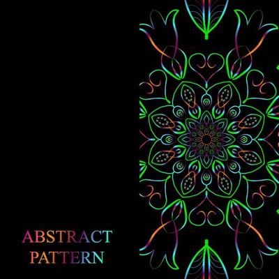 Vector Mandala template pattern on black background for card, poster, brochure, flyer, invitation etc.