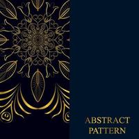 Vector Mandala template pattern on golden and dark blue color for card, poster, brochure, flyer, invitation etc.